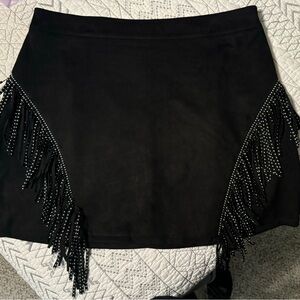 Black Fringe Skirt